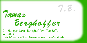 tamas berghoffer business card